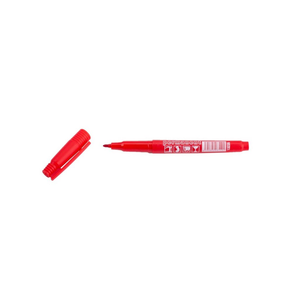Tartós jelölő (fix) PIROS vékony hegyű 137mm
