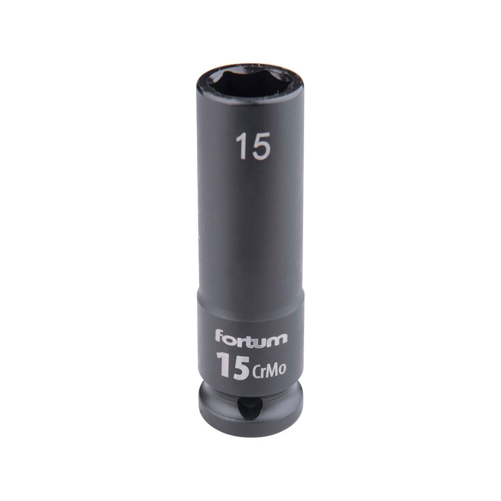 Gépi (impakt) dugófej 1/2″, 15 mm, L 78 mm, feketített