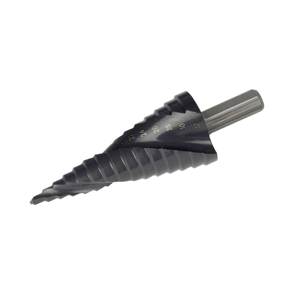 Lépcsős fémfúró HSS-Co, spirál, 10 lépcsős (4-22 mm, 2 mm lépcsők), befogás: 8 mm