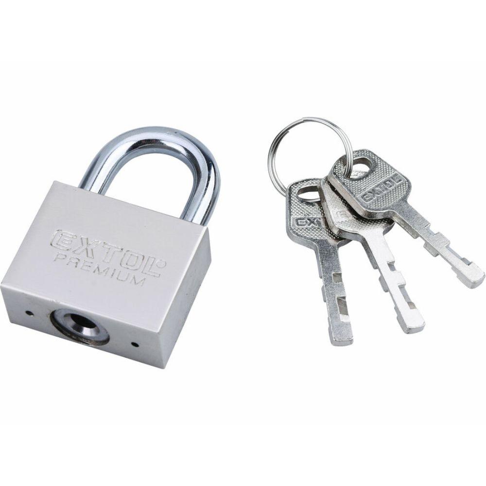 Lakat,vas,matt nikkel, 3db kulcs 40mm,edzett acél