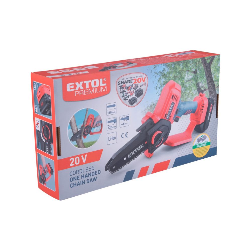 Akkus láncfűrészgép egykezes, Share20V, 20V, Li-ion, 155 mm