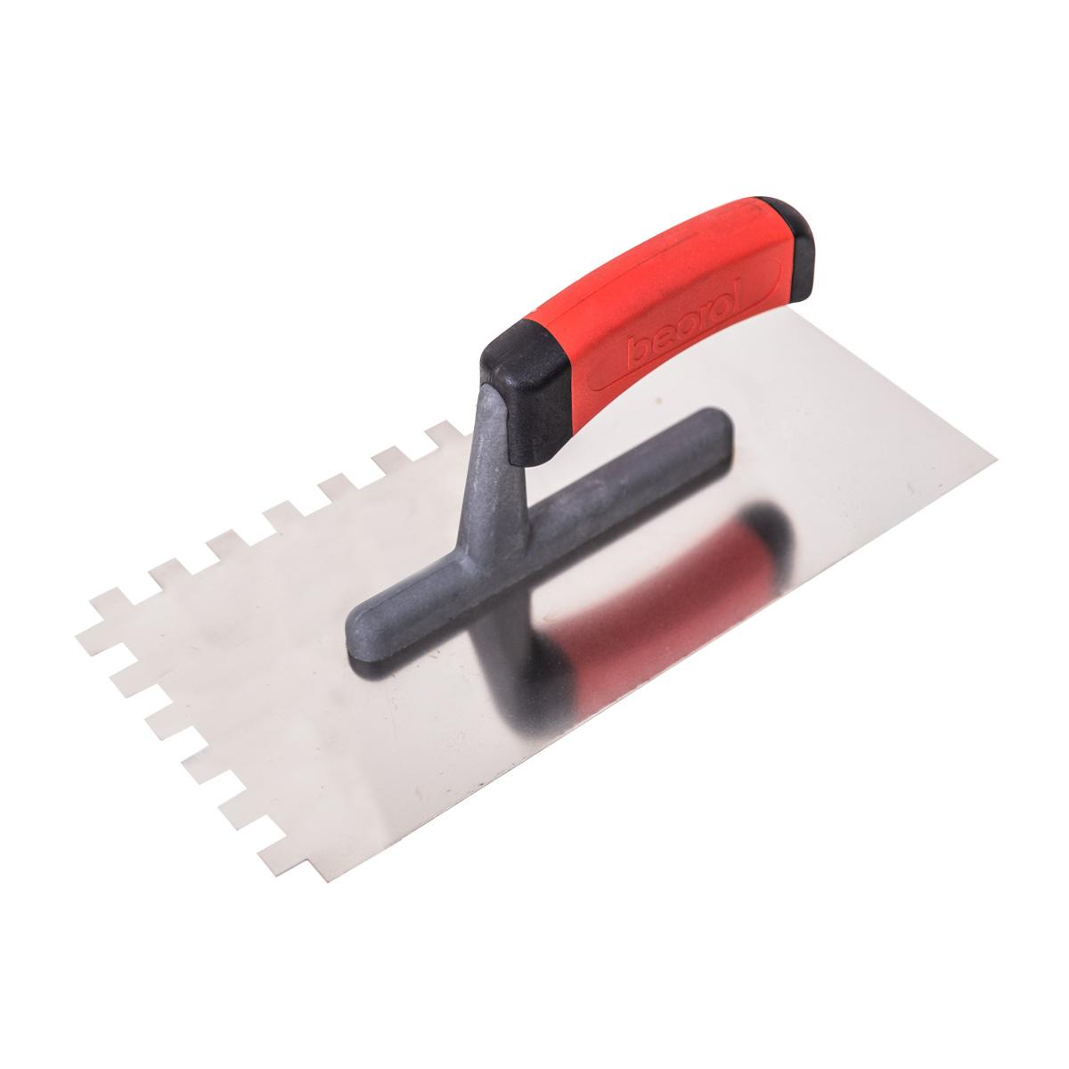 Fogazott glettvas, inox, 10x10mm