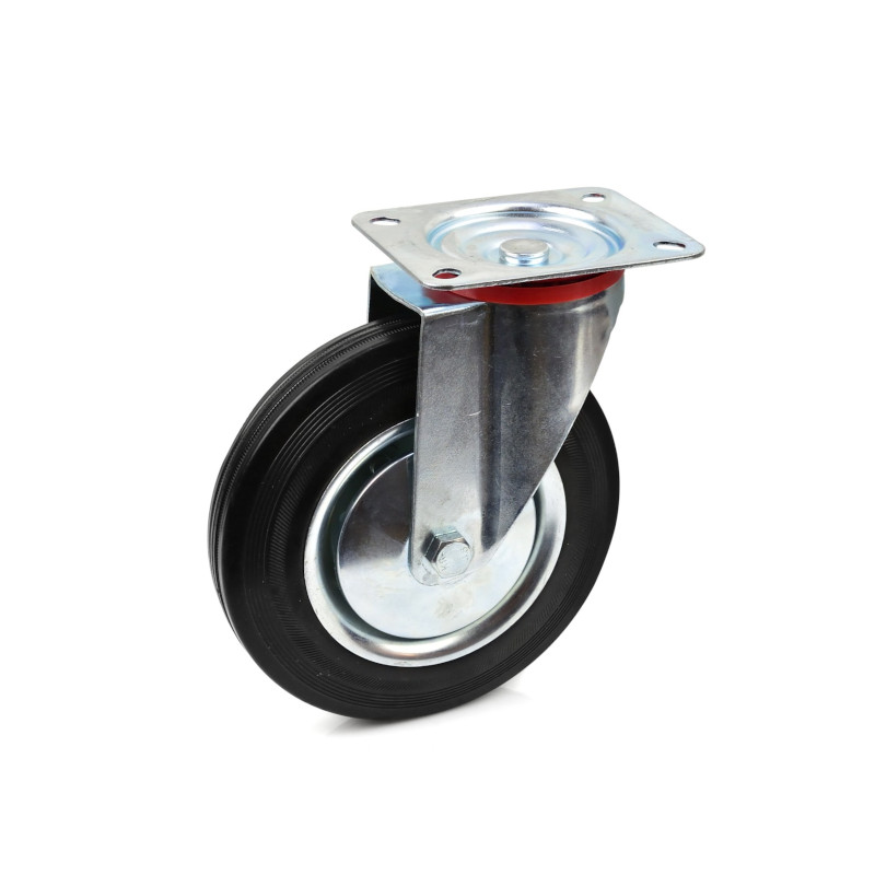 Forgó kerék acél/gumi 230kg 200mm