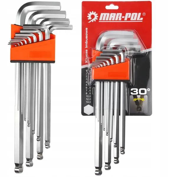 Gömbvégű imbuszkulcs készlet 1.5-14 mm CrV 12 db-os