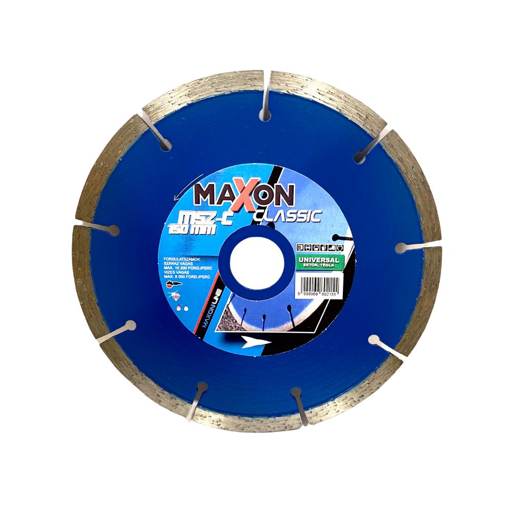 Maxon szegmenses CLASSIC 150×22,2×7 mm gyémánt vágótárcsa