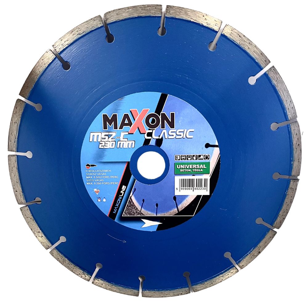 Maxon szegmenses CLASSIC 230×22,2×7 mm gyémánt vágótárcsa